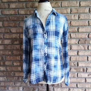 Bella Dahl Plaid Button Front Shirt.